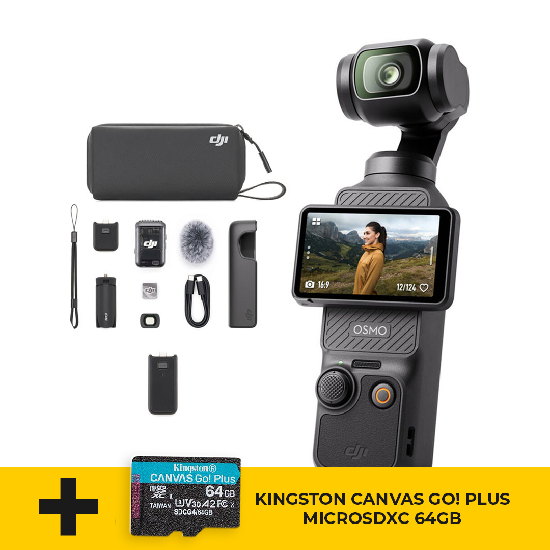 DJI Osmo Pocket 3 Creator Combo + Kingston 64GB - Camara Gimbal