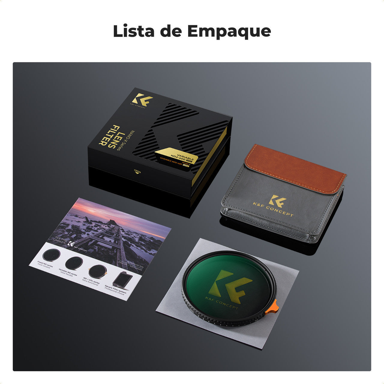 FILTRO KF CONCEPT 72MM ND variable ND2-ND400 (1 a 9 pasos) Nano X