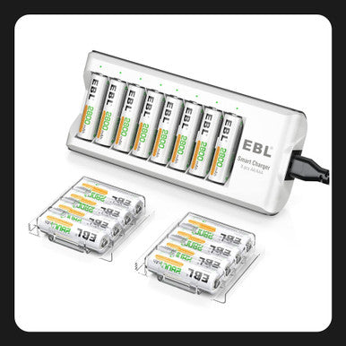 Kit de 16 baterias EBL 2800mAh con cargador
