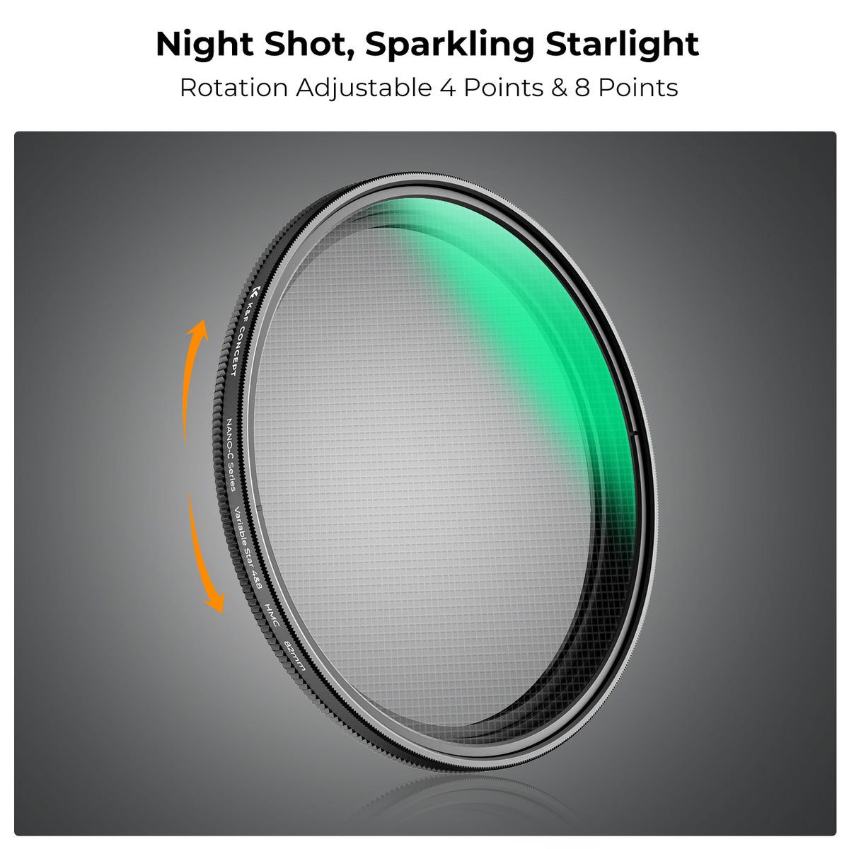 Filtro Estrella K&F Concept 49mm Variable 4-8 Puntas 18 Capas