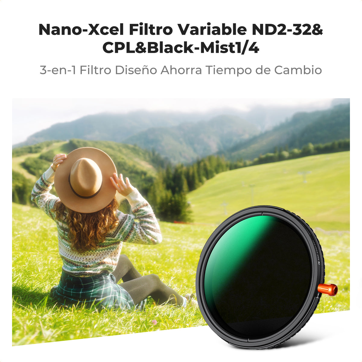 filtro kf concept 67MM 3en 1 CPL Variable ND2ND32 Black Mist 1 4 Nano