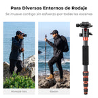 Trípode K&F Concept Fibra de Carbono con Monopié Desmontable