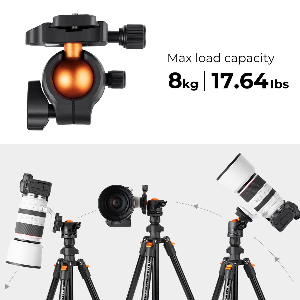 Tripode K234A0+ cabezal BH-28L KF CONCEPT con adaptador de teléfono