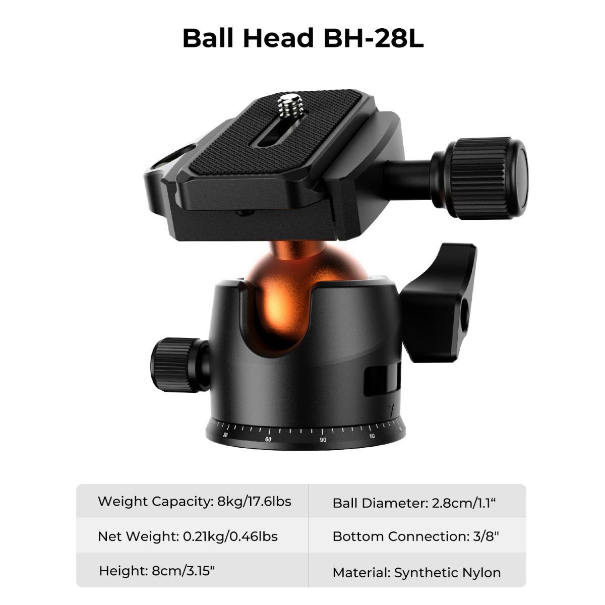 Tripode K234A0+ cabezal BH-28L KF CONCEPT con adaptador de teléfono