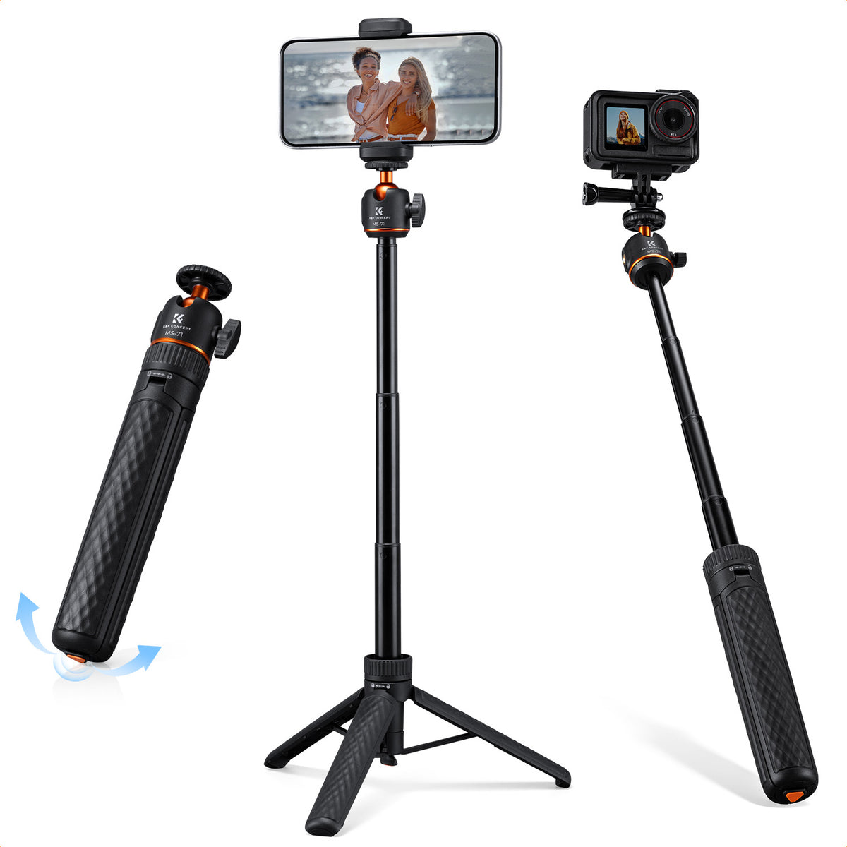 Mini Trípode Selfie K&F Concept 65cm con Adaptador para Celular