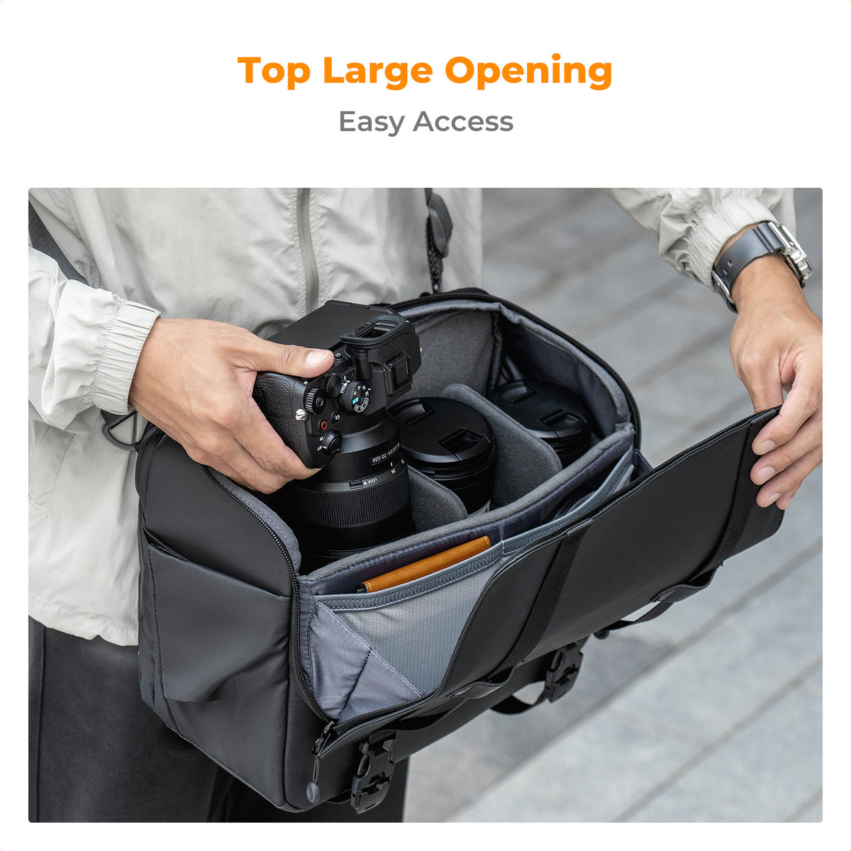Maletín Sling K&F Concept Urban Wander 10 10L Negro