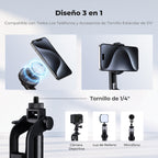 Palo Selfie Trípode K&F Concept MS52 175cm 3en1 Magnético Bluetooth