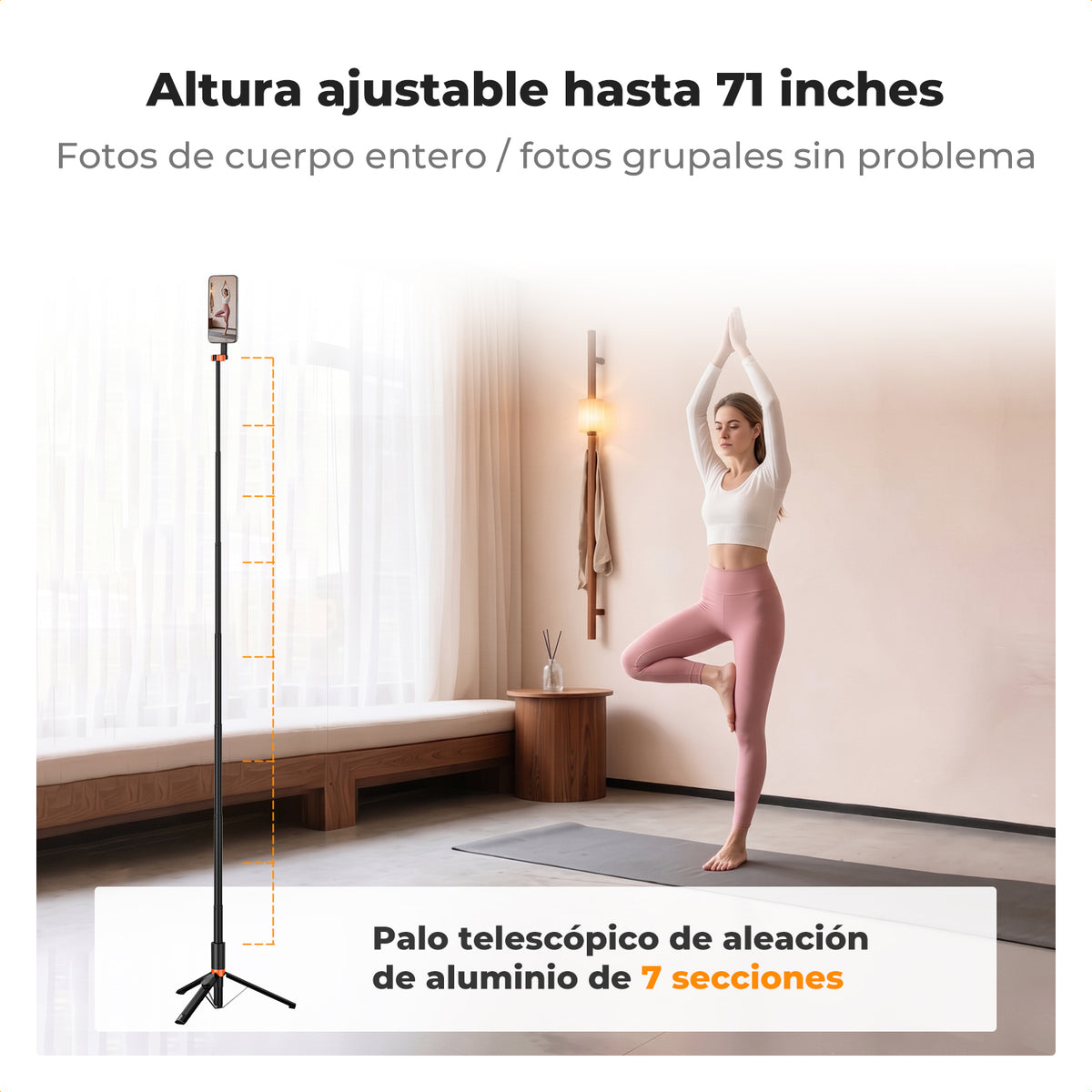 Mini Trípode Selfie Magnético K&F Concept 71" con Bluetooth MS18 Negro