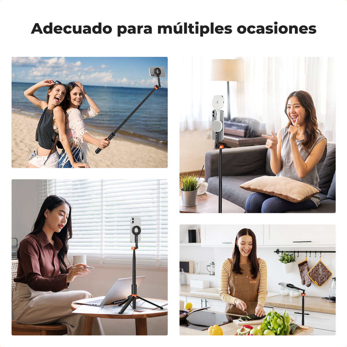 Mini Trípode Selfie Magnético K&F Concept 71" con Bluetooth MS18 Negro