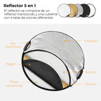 Reflector 5 en 1 K&F Concept 43" (110cm) con Asas y Bolsa