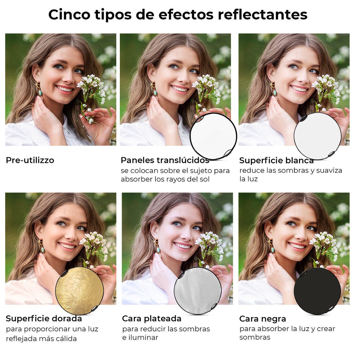 Reflector 5 en 1 K&F Concept 43" (110cm) con Asas y Bolsa