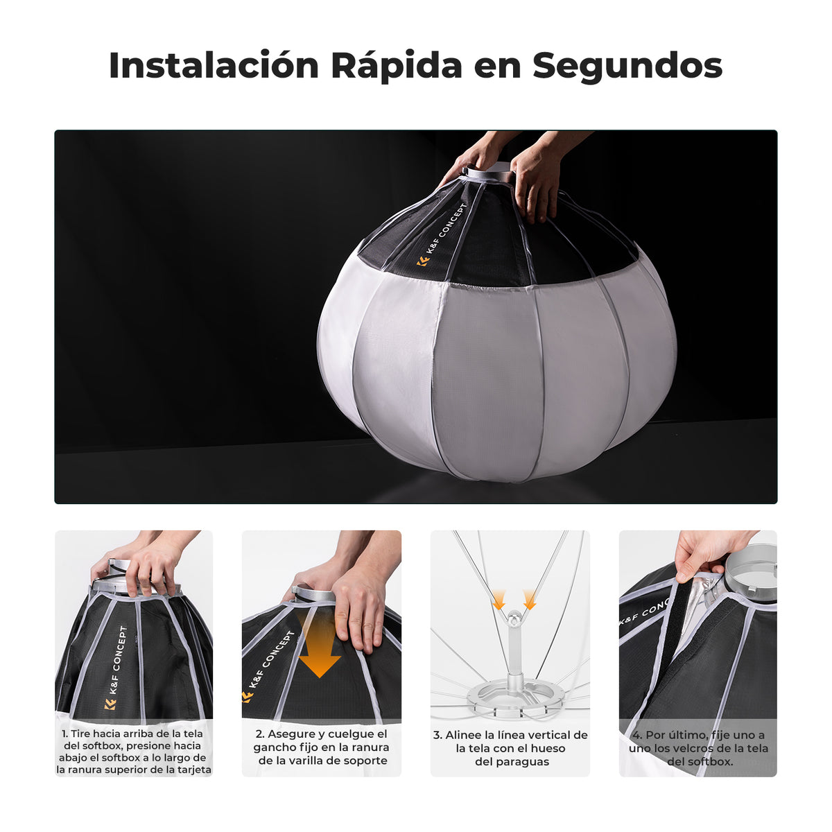 Softbox Linterna K&F Concept 65cm Bowens 360° Omnidireccional