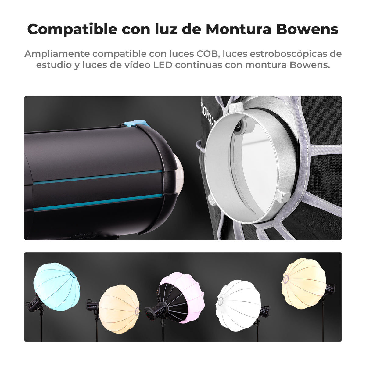 Softbox Linterna K&F Concept 65cm Bowens 360° Omnidireccional