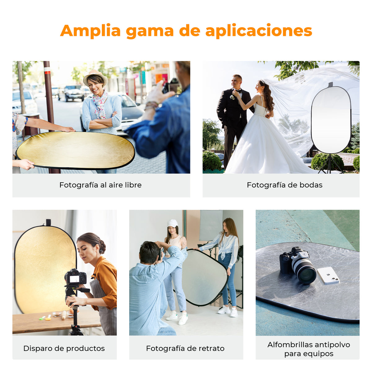 Reflector Ovalado 5 en 1 K&F Concept 100x150cm