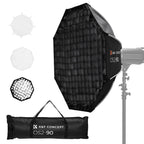 Softbox Octagonal K&F Concept 90cm Bowens con Malla y Difusor