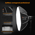 Softbox Octagonal K&F Concept 90cm Bowens con Malla y Difusor