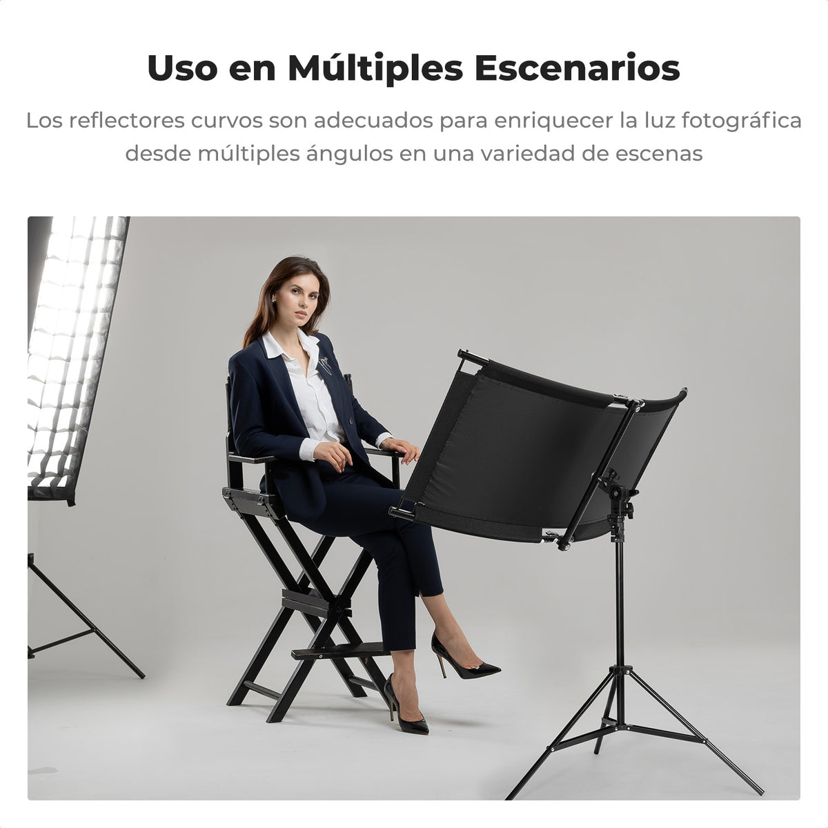 Reflector Curvo K&F Concept 4 en 1 en U 39"x17.7" con Stand 1.5m