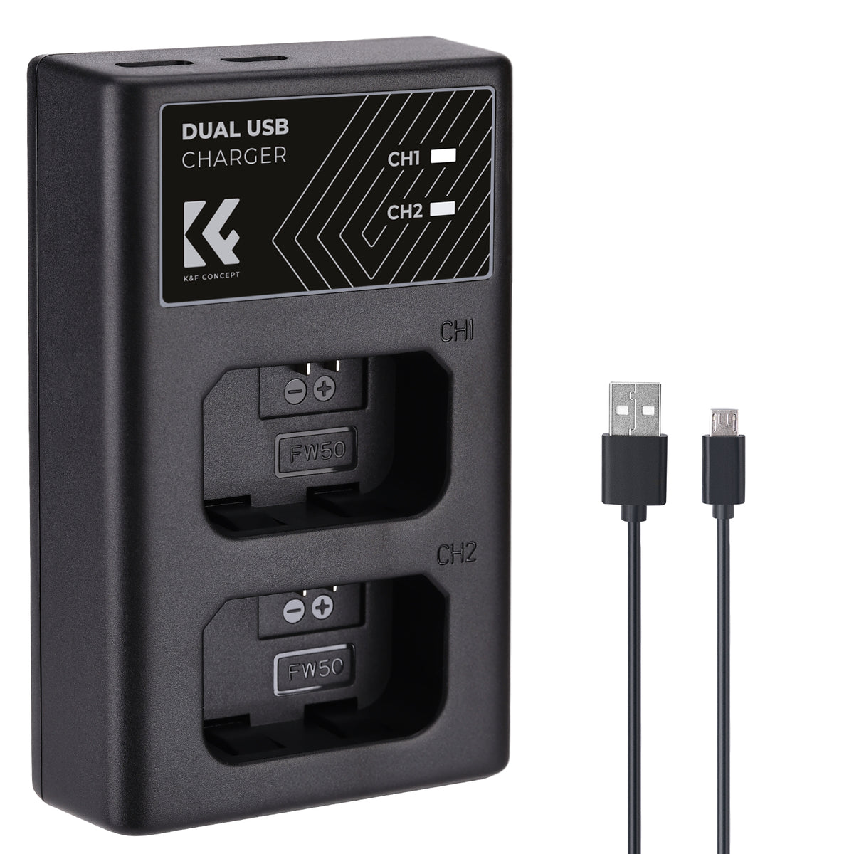 Cargador Doble K&F Concept para Batería Sony NP-FW50 USB-C