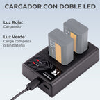 Cargador Doble K&F Concept para Batería Sony NP-FW50 USB-C