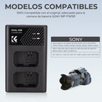 Cargador Doble K&F Concept para Batería Sony NP-FW50 USB-C