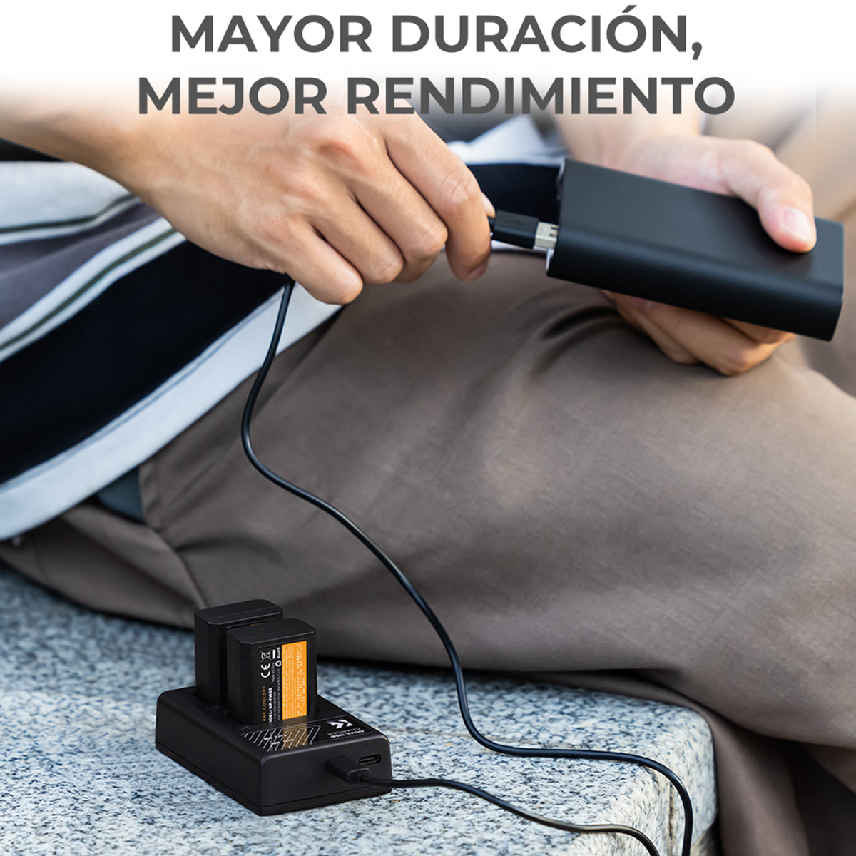 Cargador Doble K&F Concept para Batería Sony NP-FW50 USB-C
