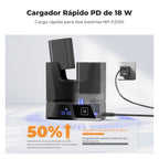 Cargador Doble K&F Concept NP-FZ100 18W Carga Rápida