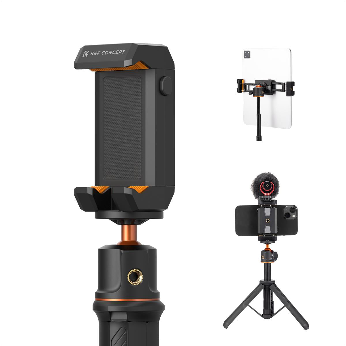 Soporte 2en1 K&F Concept para Teléfono y Tableta con Zapata Fría