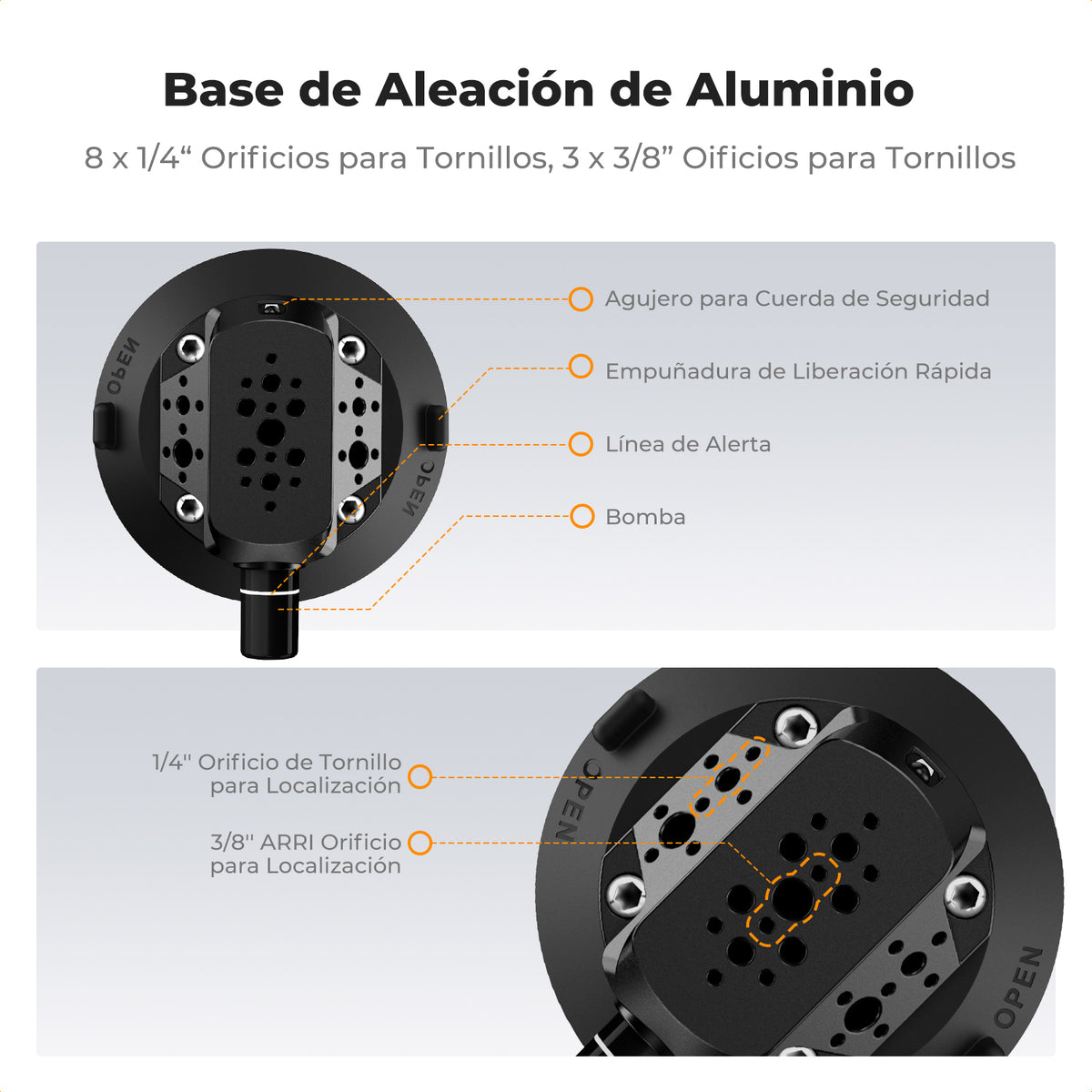 Ventosa K&F Concept para cámara con Brazo articulado adaptador 4.5 in