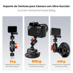 Ventosa K&F Concept para cámara con Brazo articulado adaptador 4.5 in
