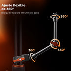 Brazo Articulado K&F Concept con Sujertador 9.8" NEGRO