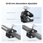 Brazo Articulado K&F Concept con Sujetador 9.8" Plateado