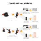 Ventosa doble K&F Concept para cámara con brazo articulado adaptador 2 en 1