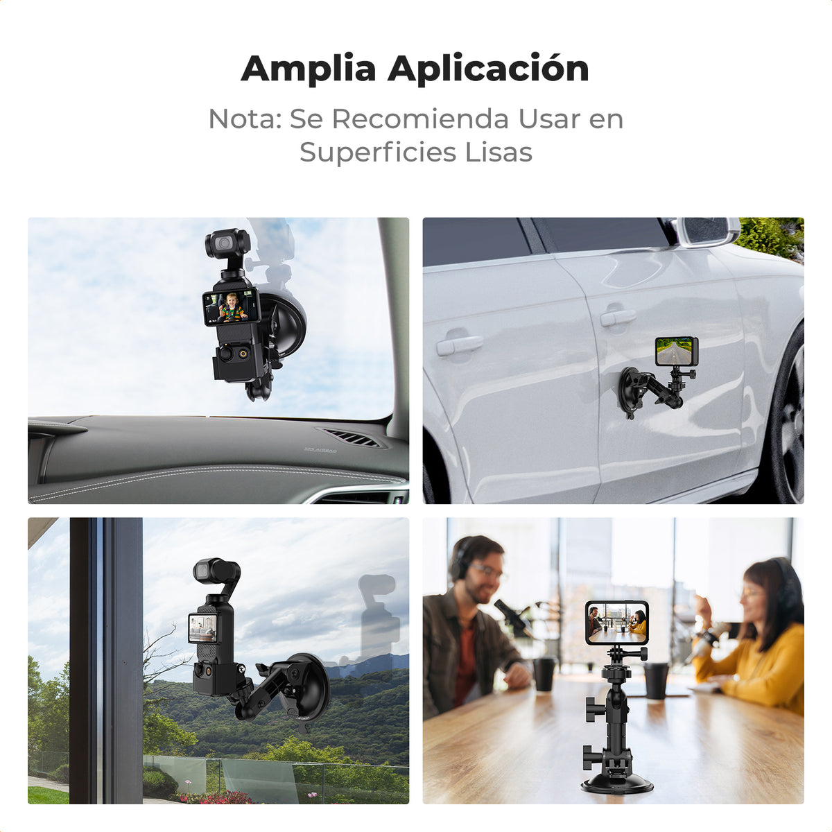 Ventosa K&F Concept para GoPro, DJI Osmo y Cámaras de Acción