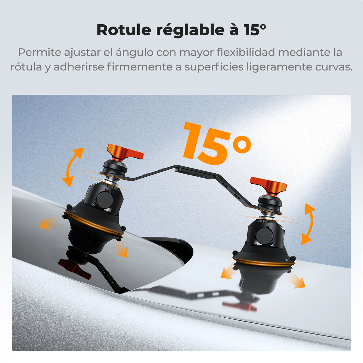 Ventosa Triple K&F Concept para cámara con Brazo Articulado adaptador 3en1