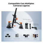 Ventosa Triple K&F Concept para cámara con Brazo Articulado adaptador 3en1
