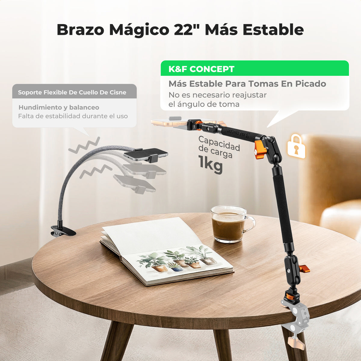 Brazo Articulado K&F Concept 22" con Abrazadera Grande