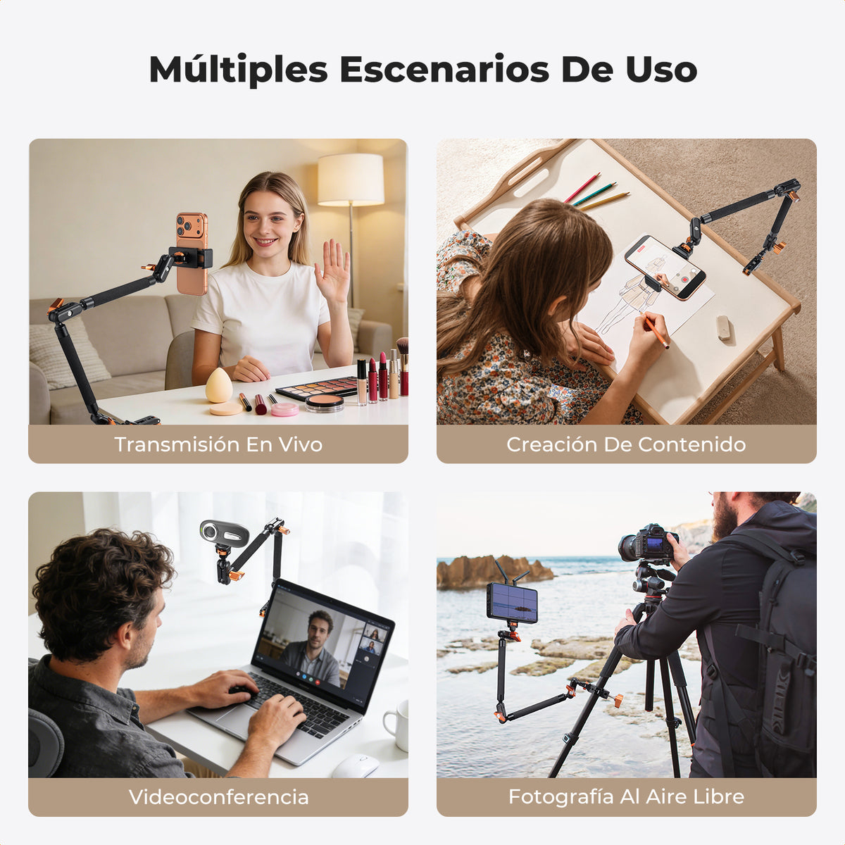 Brazo Articulado K&F Concept 22" con Adaptadores