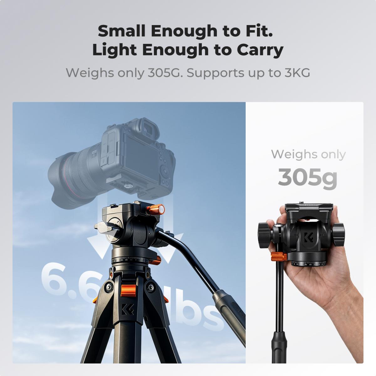 K&F Concept FH-04 Cabezal Fluido Compacto 360°