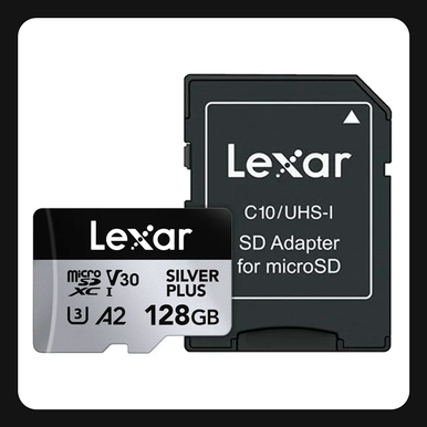 Lexar Professional Silver Plus 128GB microSDXC UHS-I V30 (205MB/s)