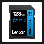 Memoria SD Lexar 128GB 800x pro azul v30