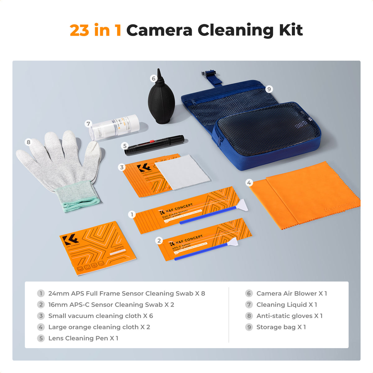 Kit de Limpieza K&F Concept 23 en 1