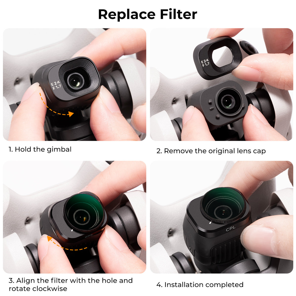 Kit 6 Filtros K&F Concept CPL+ND para DJI Mini 4 Pro