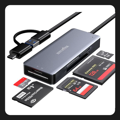 Lector de memorias ZIYUETEK 5 en 1 USB C